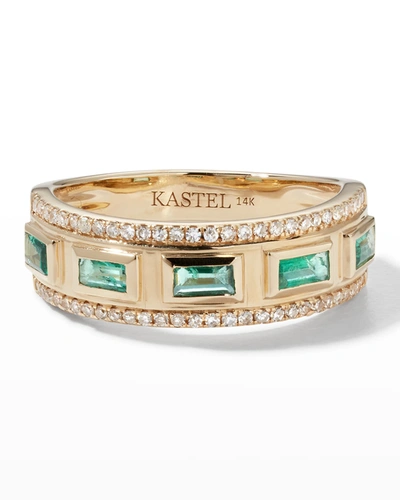 Kastel Jewelry 14k Emerald And Diamond Ring