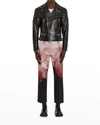 Alexander Mcqueen Slim-fit Zip-detailed Leather Biker Jacket In Black