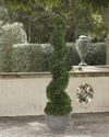 Ndi Faux Boxwood Spiral Topiary Plant In Concrete Pot, 54"t