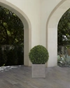 Ndi Faux Boxwood Ball Topiary Plant In Concrete Planter, 27"t