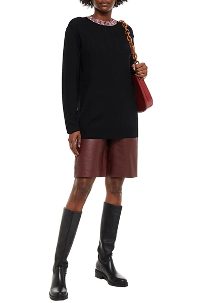 M Missoni Crochet-knit Sweater In Black