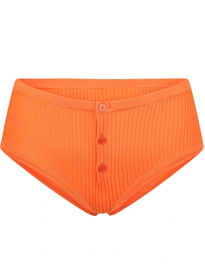 Dodo Bar Or Ribbed Buttoned Briefs In Orange