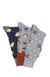 Lorenzo Uomo 3-pack Cotton Crew Socks In Assorted Colors