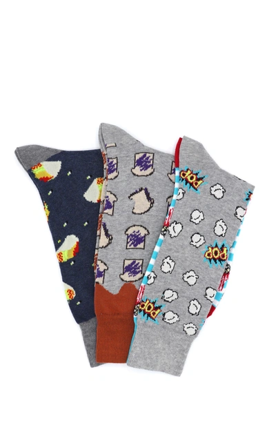 Lorenzo Uomo 3-pack Cotton Crew Socks In Assorted Colors