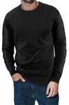 X-ray X Ray Cable Knit Mixed Texture Sweater In Black