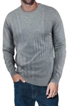 X-ray Mixed Knit Crew Neck Pullover Sweater In Light Grey
