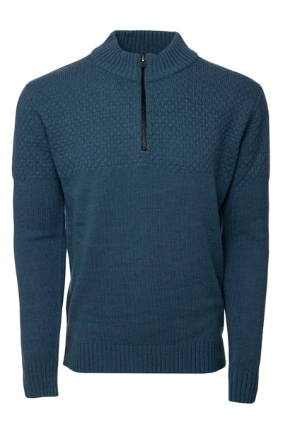 X-ray Honeycomb Knit Quarter-zip Pullover Sweater In Blue