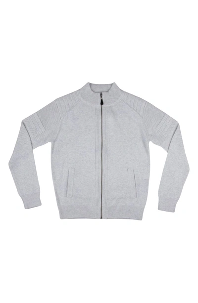 X-ray Full-zip Sweater Jacket In Oatmeal