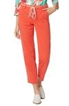 Nydj Relaxed Frayed Hem Pants In Orange Poppy