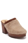 Korks Lori Faux Fur Slip-on Clog In Taupe Fur