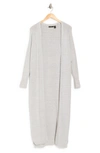 Rdi Mossy Knit Duster Jacket In Light Grey Mix