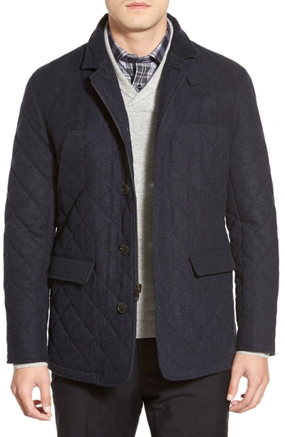 Hart Schaffner Marx 'shooter' Wool Blend Quilted Jacket In Navy