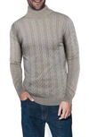 X-ray Cable Knit Turtleneck Sweater In Sand