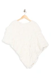 La Fiorentina Faux Fur Poncho In Ivory