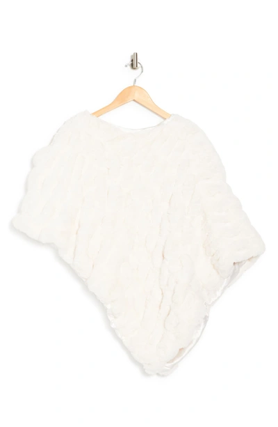 La Fiorentina Faux Fur Poncho In Ivory
