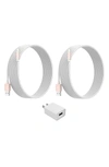 Posh Tech Lightning Usb Charge Cord & Adaptor Cube 3-piece Set In White