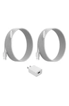 Posh Tech Lightning Usb Charge Cord & Adaptor Cube 3-piece Set In Silver/ White