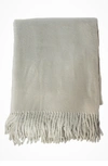 Melange Plaza Silk Blend Throw Blanket In Ivory
