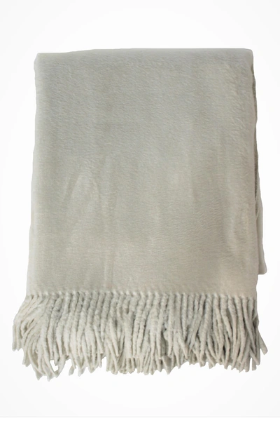 Melange Plaza Silk Blend Throw Blanket In Ivory