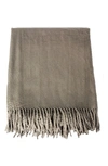 Melange Plaza Silk Blend Throw Blanket In Gray