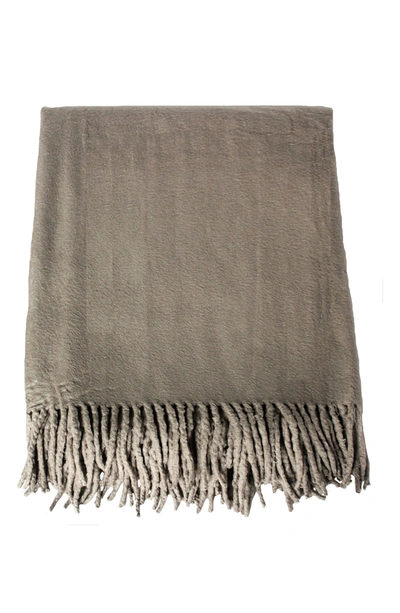 Melange Home Plaza Silk Blend Throw Blanket In Gray