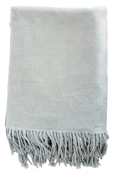 Melange Home Plaza Silk Blend Throw Blanket In Blue