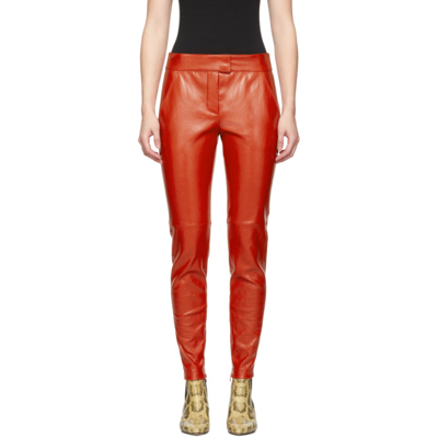 Givenchy Red Calfskin Pants In 620 Red