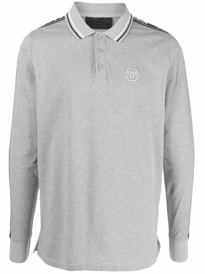 Philipp Plein Logo Embroidered Polo Shirt In Grey