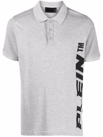 Philipp Plein Logo Short-sleeve Polo Shirt In Grau