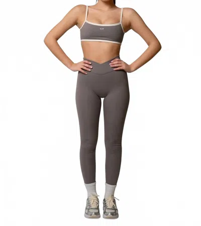 437 Double Layered V-waistband Legging In Clay Mask