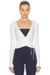 437 Studio Wrap Top In White