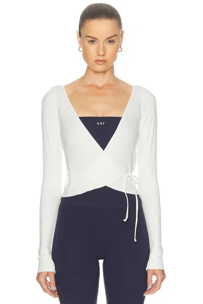 437 Studio Wrap Top In White
