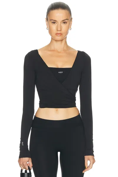 437 The Ballet Wrap Top In Black
