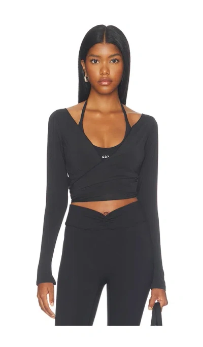 437 The Ballet Wrap Top In Black