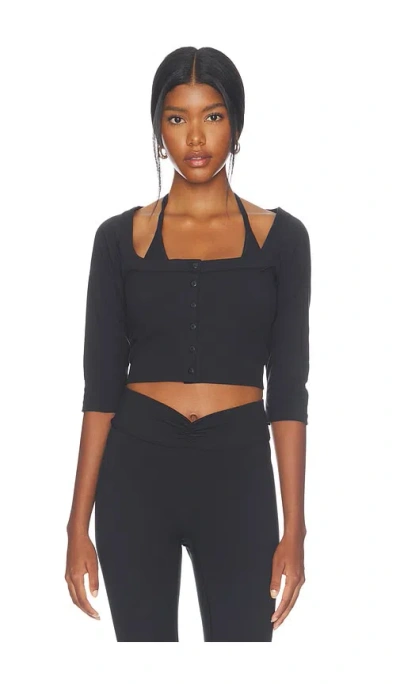 437 The Cropped Cardigan In Black