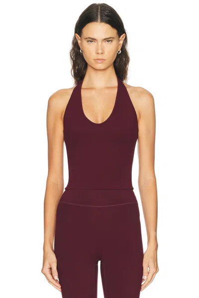437 The Halter Tank Top In Burgundy