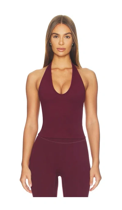 437 The Halter Tank Top In Black Cherry