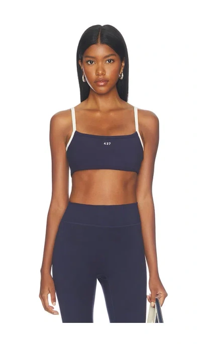 437 The Micro Sports Bra In Navy & Cream