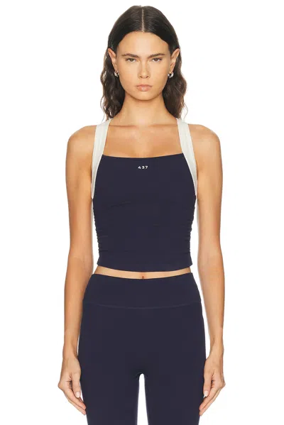 437 The Sculpt Tank Top In Navy & Cream