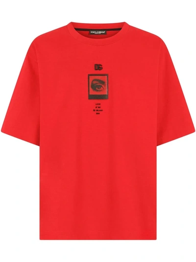 Dolce & Gabbana Graphic-text Print T-shirt In Rot