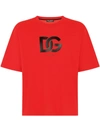 Dolce & Gabbana Cotton T-shirt With Dg Logo Print In Red