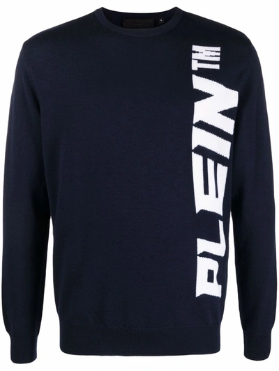 Philipp Plein Logo-print Jumper In Blau