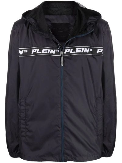 Philipp Plein Logo-print Windbreaker In Blau