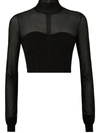 Dolce & Gabbana Sheer-panel Knitted Top In Schwarz
