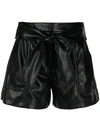 Simkhai Mari Vegan Leather Tie Waist Short In Schwarz
