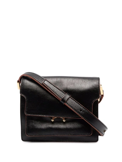 Marni Trunk Leather Shoulder Bag In 黑色