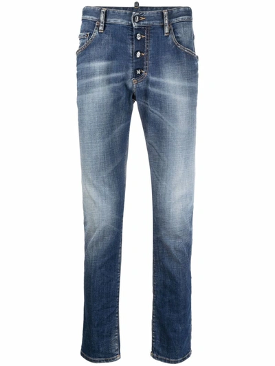 Dsquared2 Faded-effect Skinny Jeans In Blue