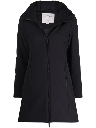 Woolrich Hooded Feather Down Parka In Black