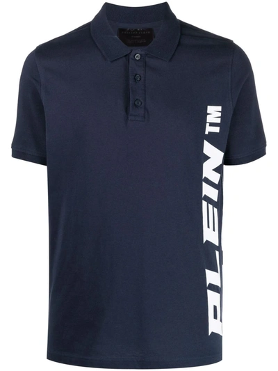 Philipp Plein Logo Short-sleeve Polo Shirt In Blue