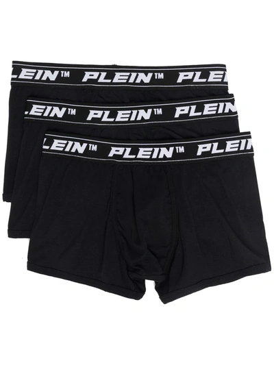 Philipp Plein Logo Waistband Boxers (pack Of 3) In Black